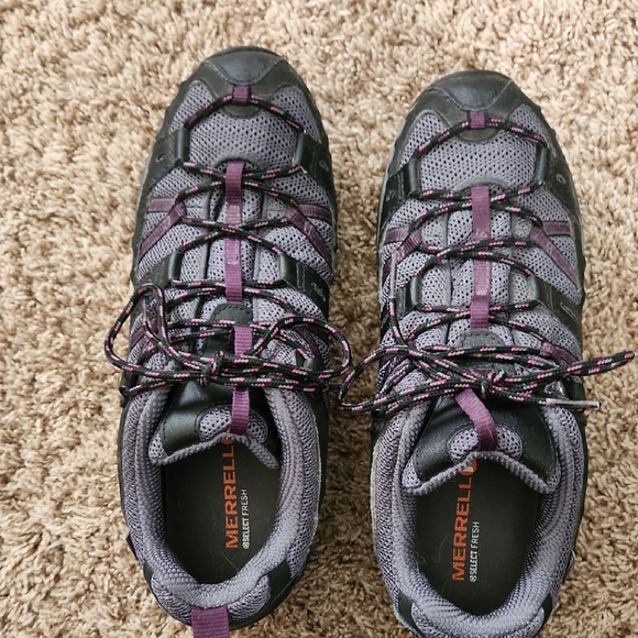 Merrell Shoes - Merrell Gray and Purple Athletic Trail Shoes